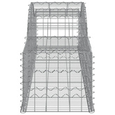 Kosze gabionowe, 8 szt, 300x50x40/60 cm, galwanizowane żelazo