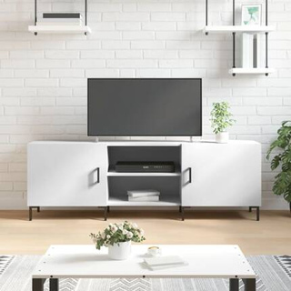 vidaXL Szafka pod TV, biała, 150x30x50 cm, materiał drewnopochodny wariant 6