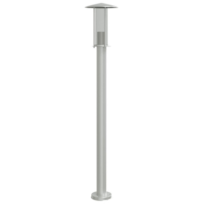 Lampa ogrodowa na słupku, srebrna, 100 cm, stal nierdzewna