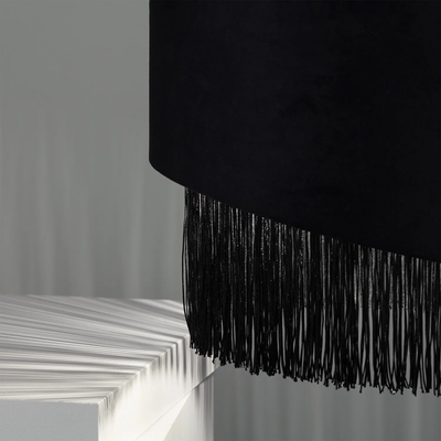 Lampa Wisząca z Czarnego Aksamitu Abruzzo Fonte E27