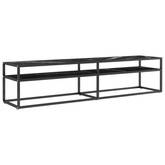 vidaXL Szafka pod TV, czarny marmur, 180x40x40,5 cm, szkło hartowane