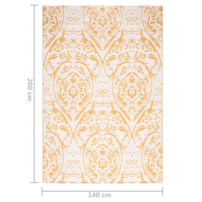 vidaXL Dywan zewnętrzny, żółty, 140 x 200 cm, PP