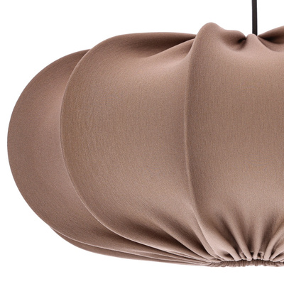 Lampa wisząca CAFEE' skandynawska z abażurem brązowym mokka 52 cm - minimalistyczne oświetlenie sufitowe w stylu japandi E27