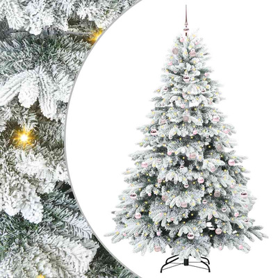Sztuczna choinka z 300 diodami LED Biały 210 cm PE i PVC