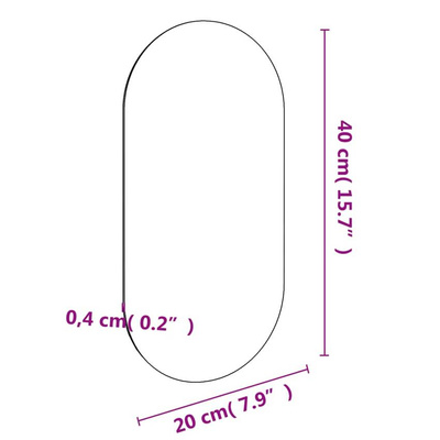 vidaXL Lustro, 40x20 cm, szklane
