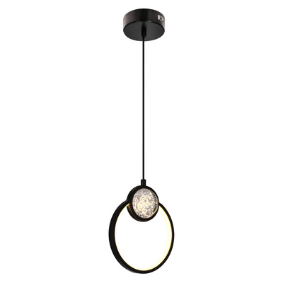 LACRIMA lampa wiszaca 20cm czarny 15W LED 3000K maskownica biała  31-35592