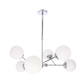 BELWEDER lampa wisząca chromowy 6x40W E14 klosz biały  36-39842