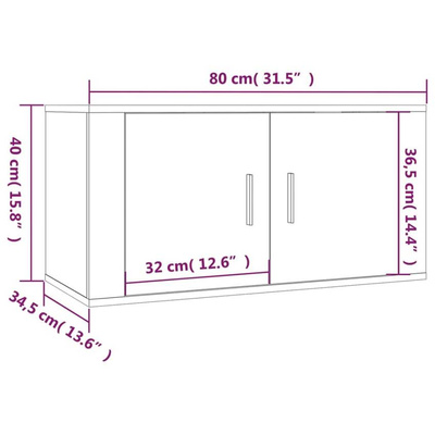 vidaXL Wiszące szafki telewizyjne, 3 szt., czarne, 80x34,5x40 cm