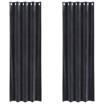Zasłony zaciemniające 2 pcs Ciemnoszary 140 x 225 cm Aksamit