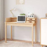 vidaXL Biurko, 110x50x93 cm, lite drewno sosnowe