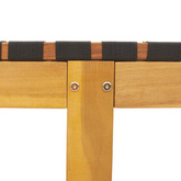 vidaXL Leżak ze stolikiem, czarny, lite drewno akacjowe i tkanina