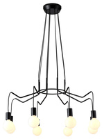 Lampa wisząca sufitowa czarna matowa oprawa 8x40W Basso Candellux 38-71057