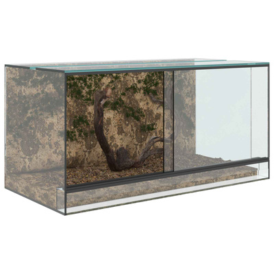 Terrarium z przechowywaniem przezroczysty 80 x 40 x 40 cm Szkło