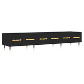 vidaXL Szafka pod TV, czarna, 150x36x30 cm, materiał drewnopochodny