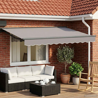 Ręczny ramowy zewnętrzny markizowy z LED Antracyt 3,5 x 2 m