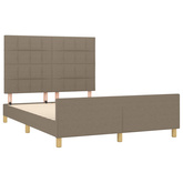 vidaXL Rama łóżka z zagłówkiem, taupe, 140x200 cm, obita tkaniną model standard