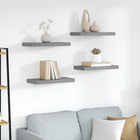 vidaXL Półki ścienne, 4 szt., szare, 50x23x3,8 cm, MDF