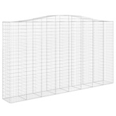 Kosze gabionowe, 6 szt, 400x50x220/240 cm, galwanizowane żelazo