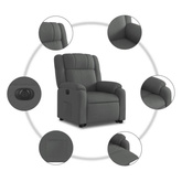 vidaXL Podnoszony fotel masujący, elektryczny, rozkładany, ciemnoszary wariant 4