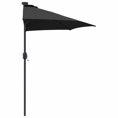 Parasolka ogrodowa Czarny 294 x 150 x 223 cm Poliester i Stal