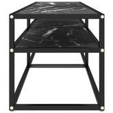 vidaXL Szafka pod TV, czarny marmur, 140x40x40,5 cm, szkło hartowane