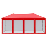 vidaXL Składany namiot imprezowy ze ściankami, czerwony, 3x6 m