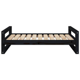 vidaXL Legowisko dla psa, czarne, 95,5x65,5x28 cm, lite drewno sosnowe