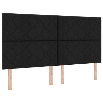 Łóżko kontynentalne z materacem Czarny 180 x 200 cm tkanina