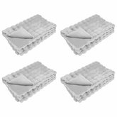 Koc antypoślizgowy z sztucznego futra królika Olite 4 pcs Szary
