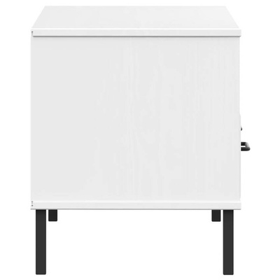 vidaXL Szafka pod TV OSLO, metalowe nóżki, biała, sosnowa model standard