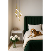 Lampa wisząca Abigali Spirali 20W spiralny złoty