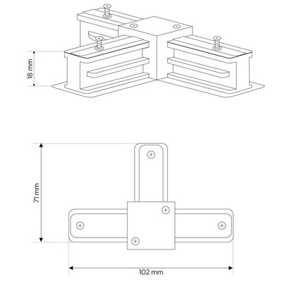 Łącznik T do szyny SEVA T Connector White, biały EDO777421 EDO Solutions
