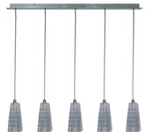 Lampa wisząca chrom kryształ listwa 5 Emo 35-18604