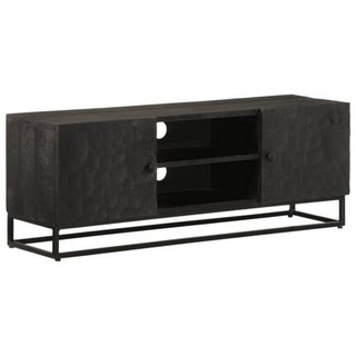 vidaXL Szafka pod TV, czarna, 110x30x40 cm, lite drewno mango i żelazo model standard