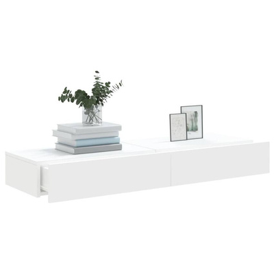 vidaXL Szafki telewizyjne z LED, 2 szt., białe, 60x35x15,5 cm