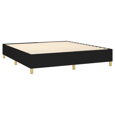 vidaXL Łóżko kontynentalne z materacem, czarne, tkanina 160x200 cm model standard
