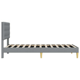 Ramka łóżka Z zagłówkiem jasnoszary 80 x 200 cm tkanina