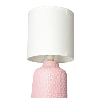 Lampka nocna Iner różowa ceramiczna z abażurem Candellux