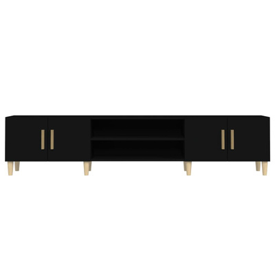 vidaXL Szafka pod TV, czarna, 180x31,5x40 cm, materiał drewnopochodny