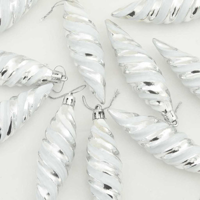Świąteczna kula w spiralnym kształcie 40 pcs Srebrny