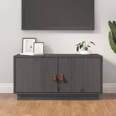 vidaXL Szafka pod TV, szara, 80x34x40 cm, lite drewno sosnowe