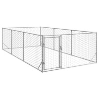 Buda dla psa na zewnątrz z drzwiami 2x4x1 m, ocynkowana stal