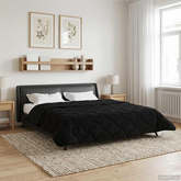 Letni Kołdra Czarny 240 x 260 cm Mikrofibra i Fleece Teddy