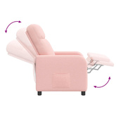 Fotel recliner różowy Bouclé