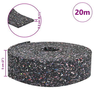 Rolka granulatu gumowego Czarny 200 x 5 x 0,3 cm Guma