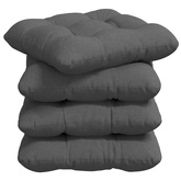 Poduszki na siedziska 4 pcs Ciemnoszary 40 x 40 x 12 cm tkanina