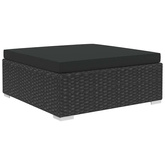 11-cz. zestaw mebli do ogrodu, z poduszkami, rattan PE, czarny