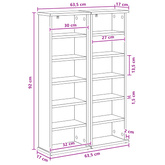 Kabinet na płyty CD 2 szt. dąb Sonoma 60 x 17 x 92 cm
