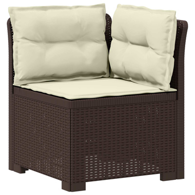 Sofa ogrodowa 3-osobowa z poduszkami w rattanowym wyglądzie PP