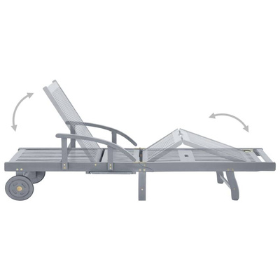 vidaXL Ogrodowy leżak z poduszką, lite drewno akacjowe